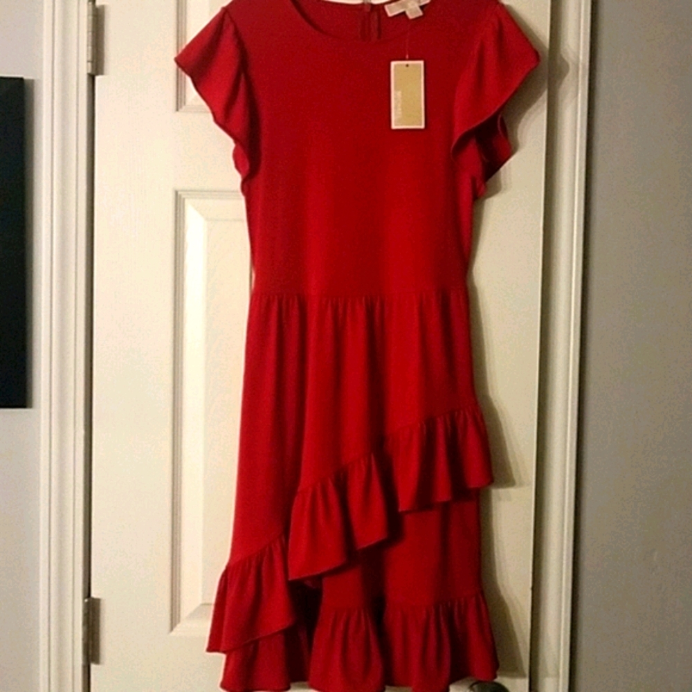 NWT MICHAEL Michael Kors red currant dress Size XS